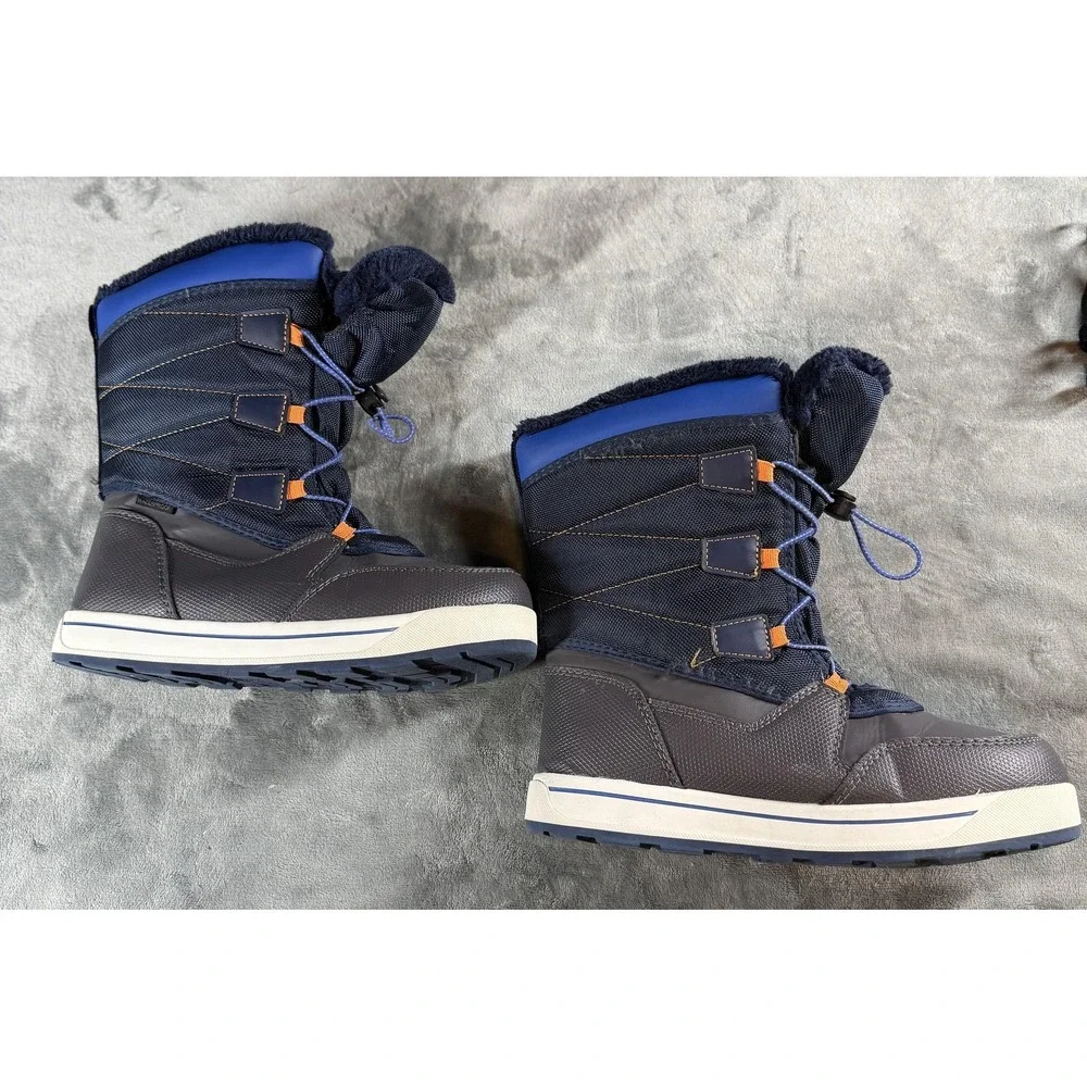 Wonder Nation Snow Boots Youth Size 2.5 Blue Gray 3M Thinsulate Water Resistant